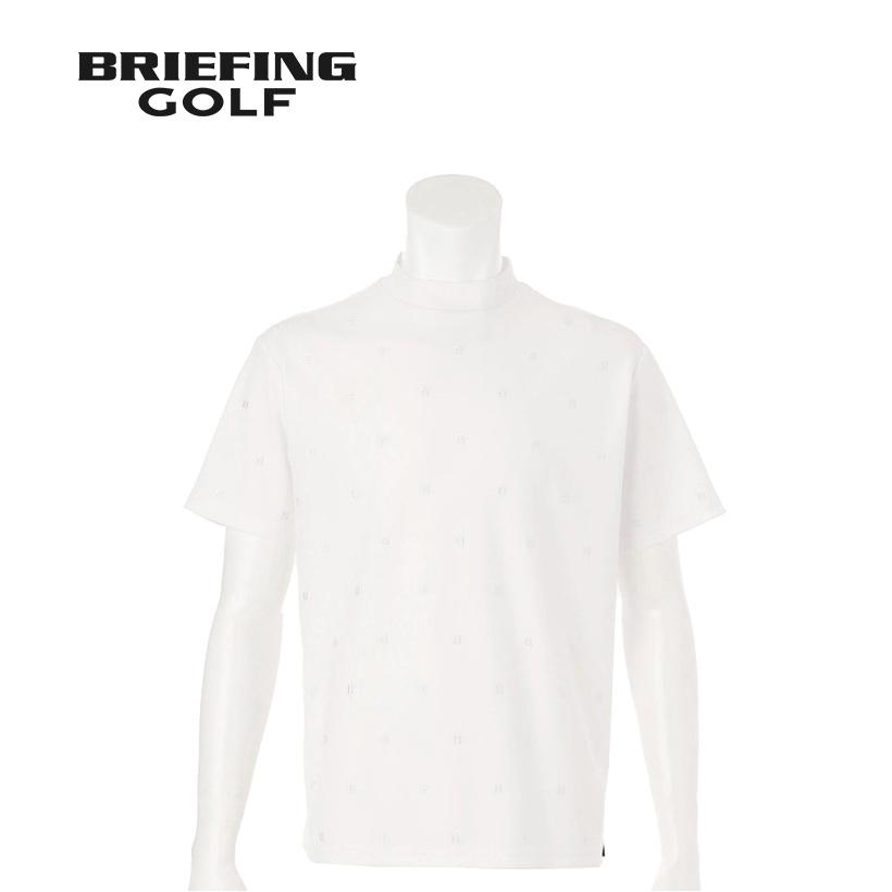 BRIEFING半袖モックネック　ブリーフィング 白 BRIEFING（ブリーフィング） オールオーバー EMB ハイネック