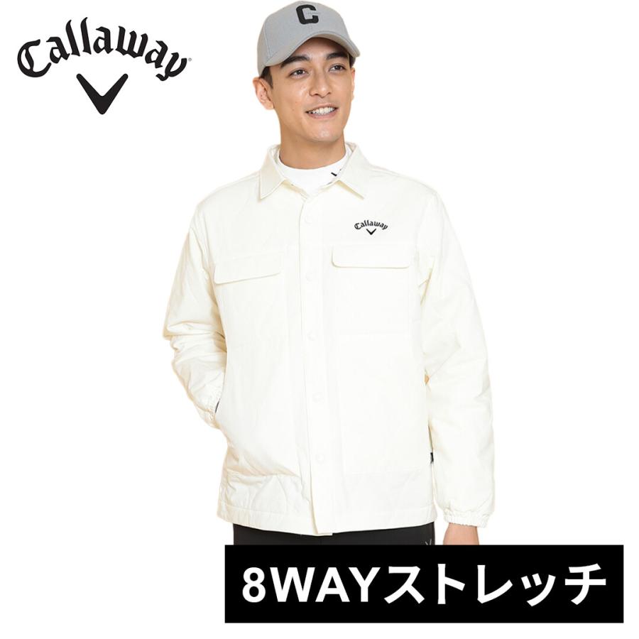 Callaway キャロウェイ 中わた フルジップ ジャケット ホワイト L キャロウェイ Callaway メンズ ゴルフ 長袖ウインドブレーカー