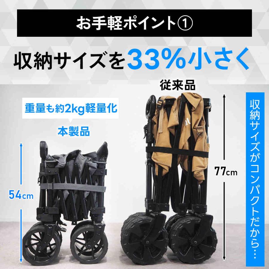 新品 未使用 クイックキャンプ キャリーワゴン アウトドア キャンプ ブラック QUICKCAMP（クイックキャンプ） アウトドアワゴン 収納バッグ付き QC