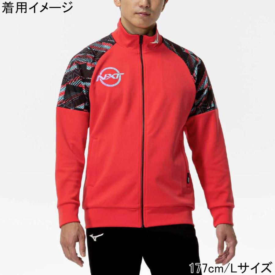 ミズノ MIZUNO N-XT ウォームアップジャケット ポピーレッド 32JCC210 63 ＆ N-XTウォームアップパンツ ブラック 32JDC210 09 上下セット 2025春夏モデル