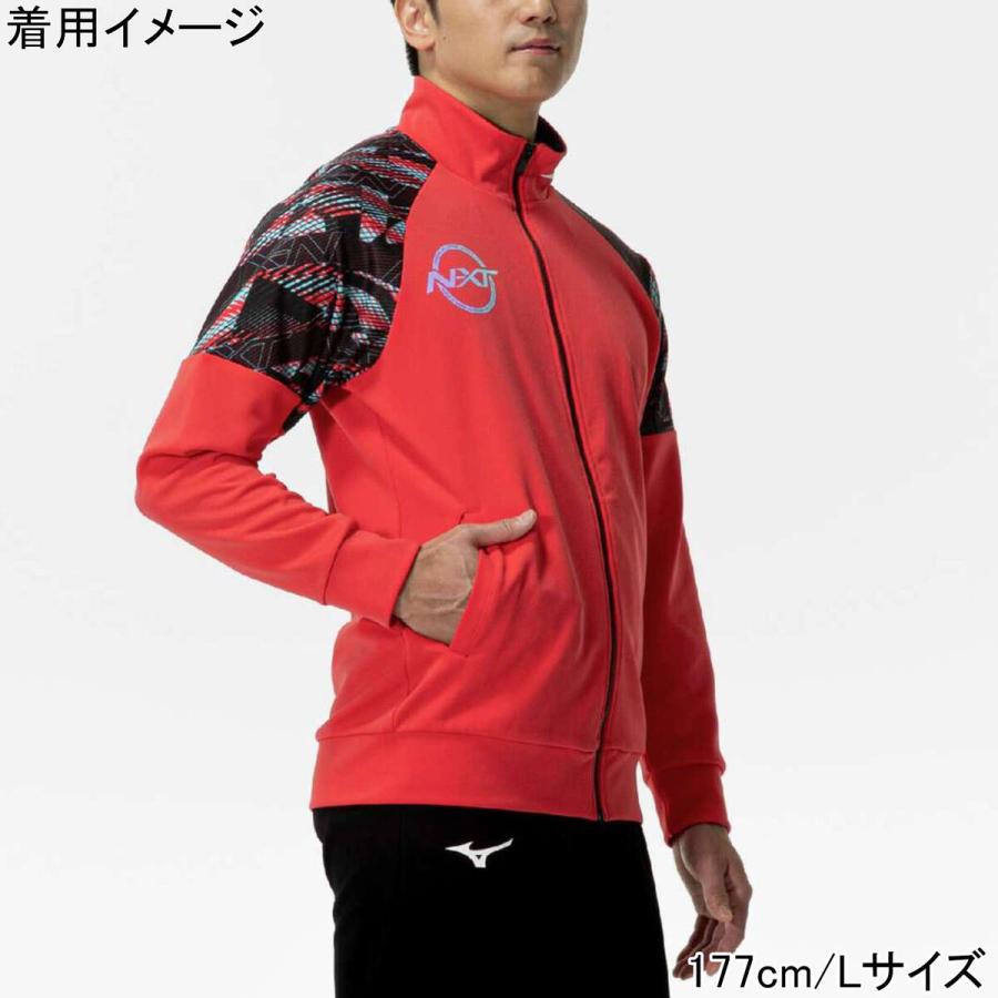 ミズノ MIZUNO N-XT ウォームアップジャケット ポピーレッド 32JCC210 63 ＆ N-XTウォームアップパンツ ブラック 32JDC210 09 上下セット 2025春夏モデル