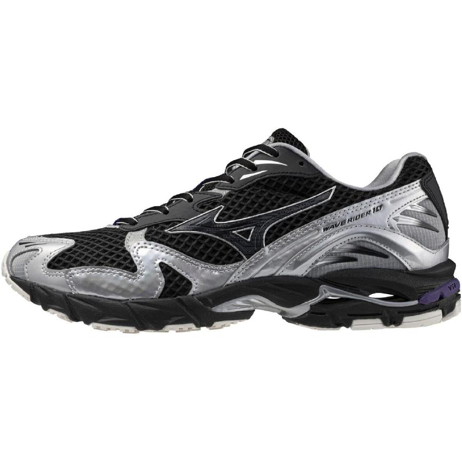 ミズノ MIZUNO ウエーブライダー10 D1GA2506 01 ブラック×ブラック×シルバー メンズ レディース 2025春夏モデル スニーカー 2E相当 カジュアルシューズ_1