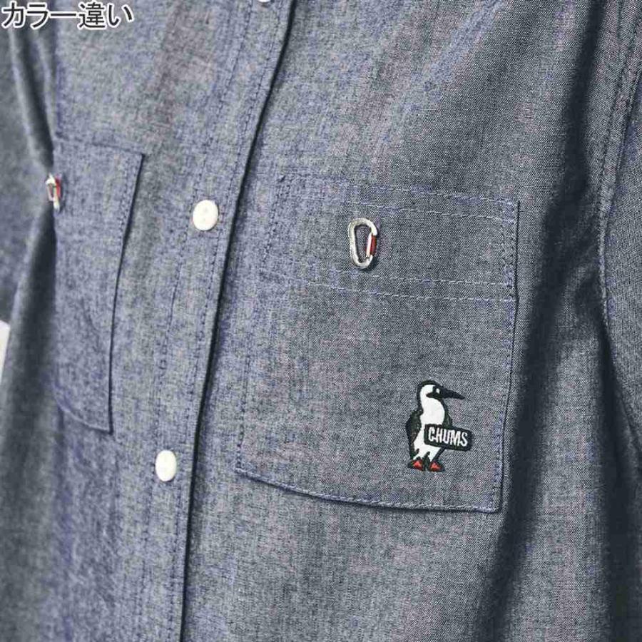 チャムス CHUMS ヤーンダイド シャンブレー ショートスリーブドレス CH18-1345 レディース 2025春夏モデル トップス 半袖シャツ ボタンダウンシャツ_8