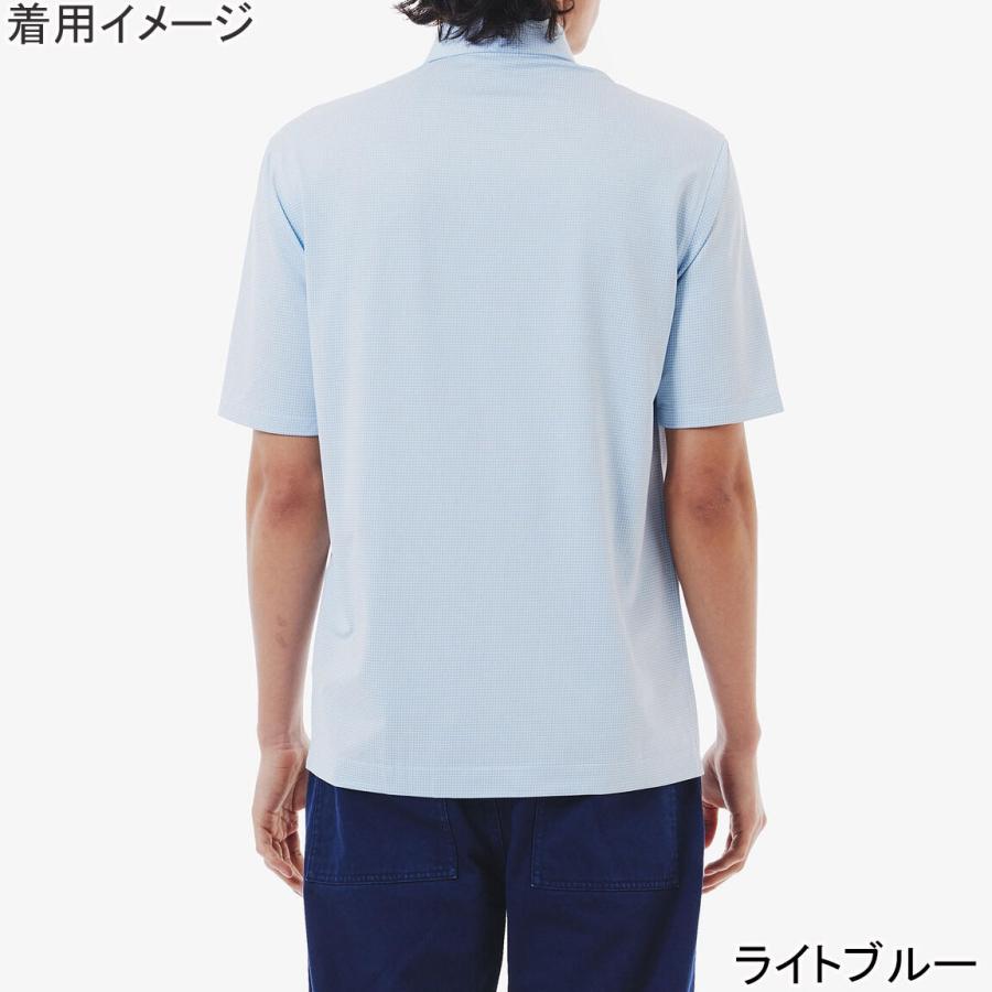 ラコステ LACOSTE マイクロチェックポロシャツ PH6364-99 メンズ 半袖 ポロシャツ トップス ボタンダウン 衿 襟 消臭 速乾 UVカット カジュアル ウェアの画像