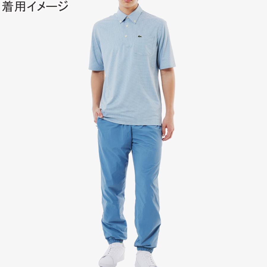 ラコステ LACOSTE マイクロチェックポロシャツ PH6364-99 メンズ 半袖 ポロシャツ トップス ボタンダウン 衿 襟 消臭 速乾 UVカット カジュアル ウェアの画像