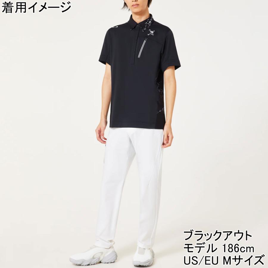 オークリー 2022年モデル スポーツ シャツ スカル シャツ ブラック M オークリー(OAKLEY) ゴルフウェア 半袖シャツ SKULL ENDEAVOR MOCK