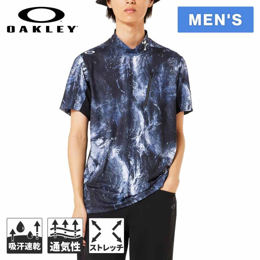 オークリー OAKLEY スカルボールドオンブルモック FOA407600 メンズ ゴルフウエア 半袖シャツ モックシャツ トップス 吸汗速乾 ゴルフ ゴルフウェアの画像