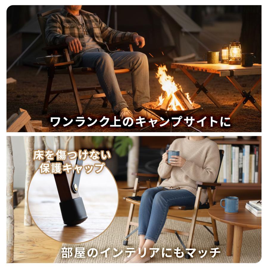 QUICKCAMP（クイックキャンプ） 一人掛け ウッドローチェア サイド