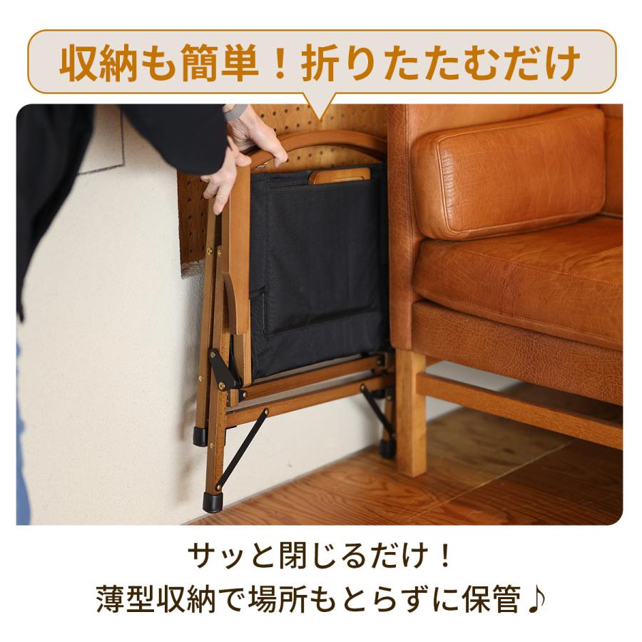 QUICKCAMP（クイックキャンプ） 一人掛け ウッドローチェア サイド