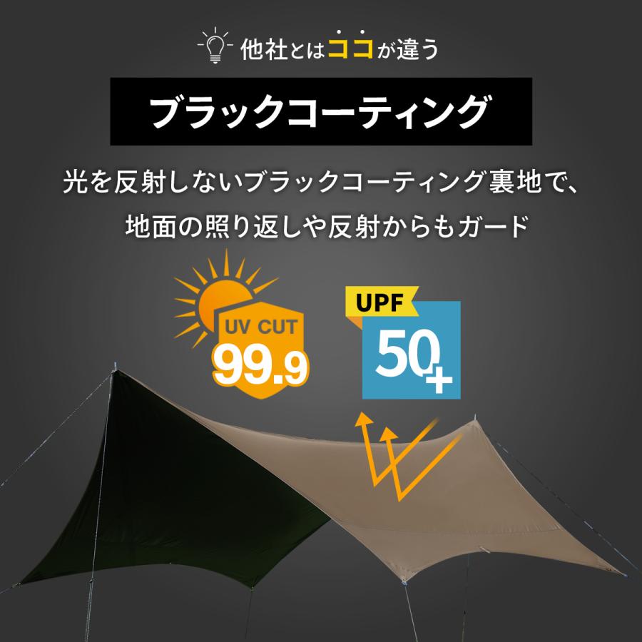 QUICKCAMP（クイックキャンプ） ヘキサタープ 遮光 遮熱 タープテント