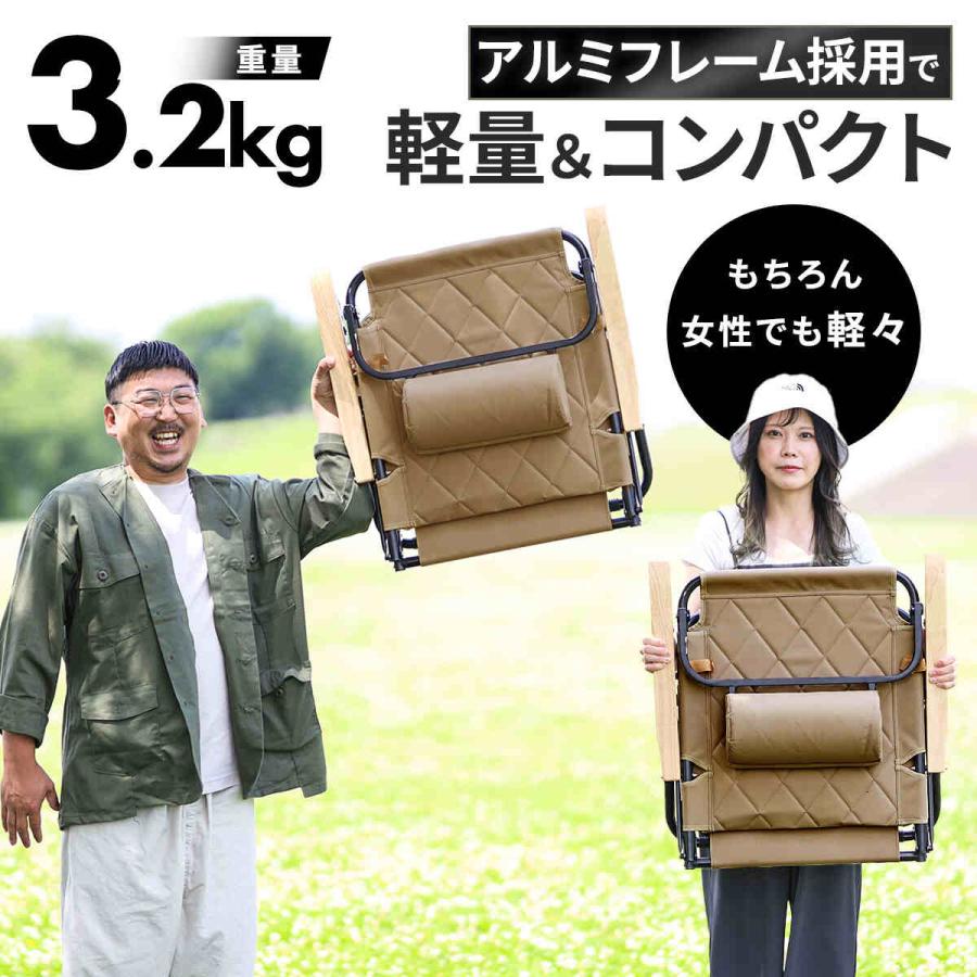 折りたたみリクライニングチェア ローチェア 一人掛け 1人用 3段階 ヘッドレスト付き キャンプチェア 軽量 一人用 いす スリム収納 背もたれ 耐荷重100kg 運動会_7