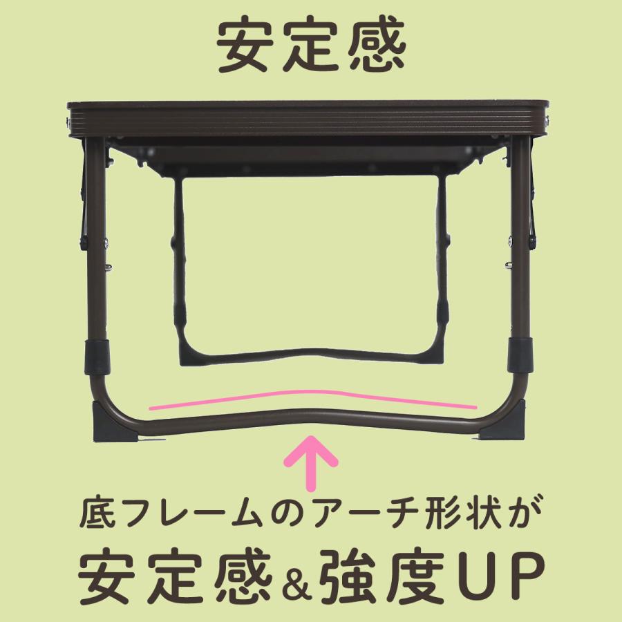 QUICKCAMP（クイックキャンプ） ミニ三つ折りテーブル QC-3FT90 木目調
