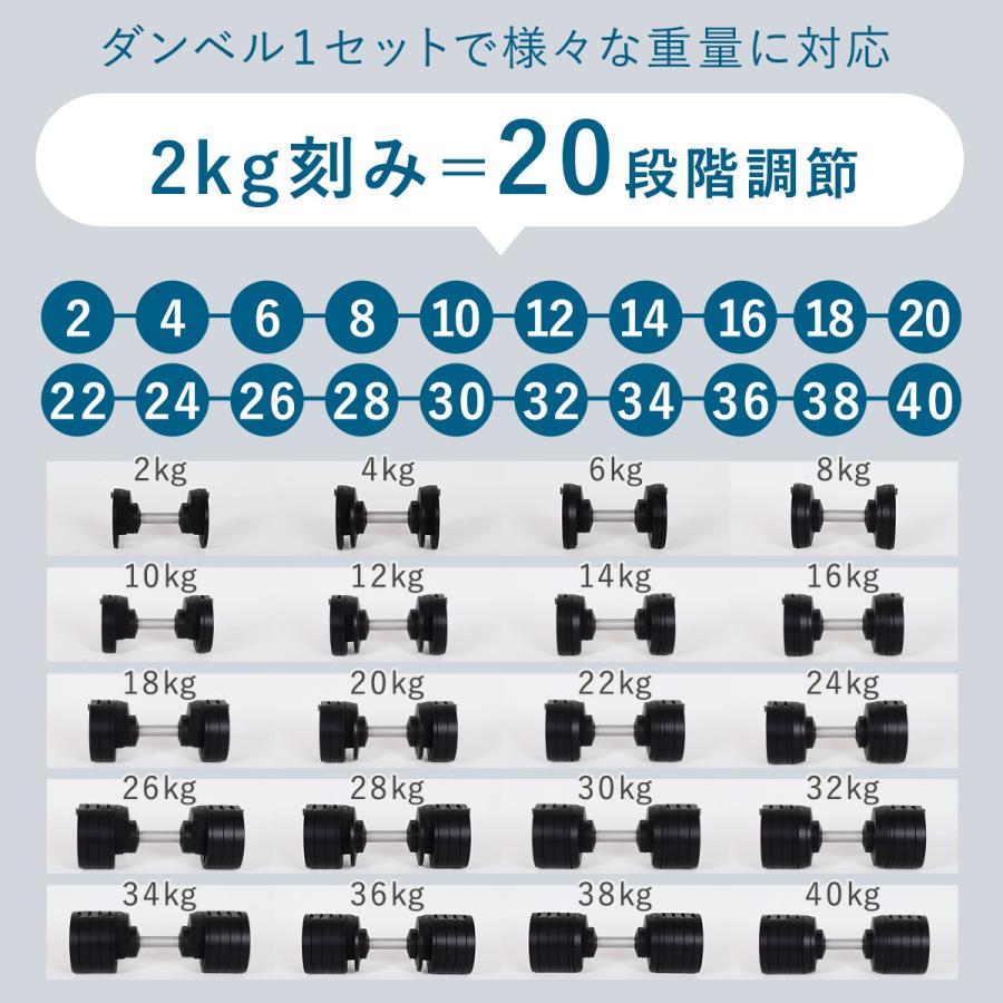 フレックスベル FLEXBELL NUOBELL S 240 可変式ダンベル 40kg 2kg刻み