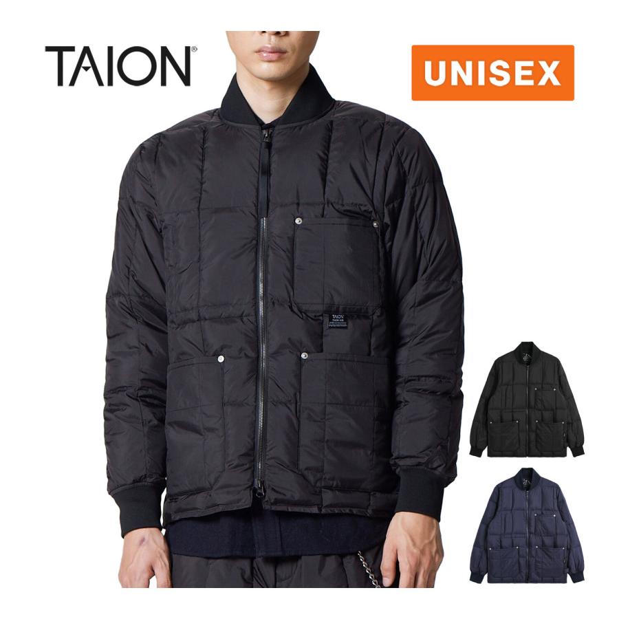 TAION タイオン ワーク リブネックWジップ ダウンジャケット メンズ レディース ユニセックス 108WZWK TAION（タイオン） ☆1/5までポイント5倍☆ ワーク リブネックWジップ