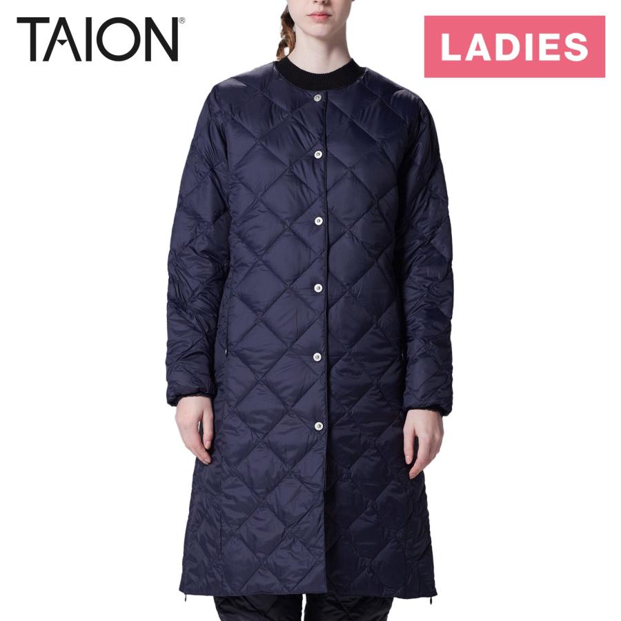 TAION（タイオン） シティ クルーネック ロングダウンコート TAION