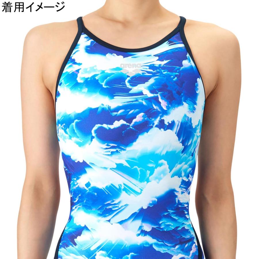 ★26年春夏新商品★ アリーナ arena トレーニングワンピース AS6SWM16L BLNV ブルー×ネイビー レディース 2026春夏モデル 水着 スイムウェア オープンバックの画像