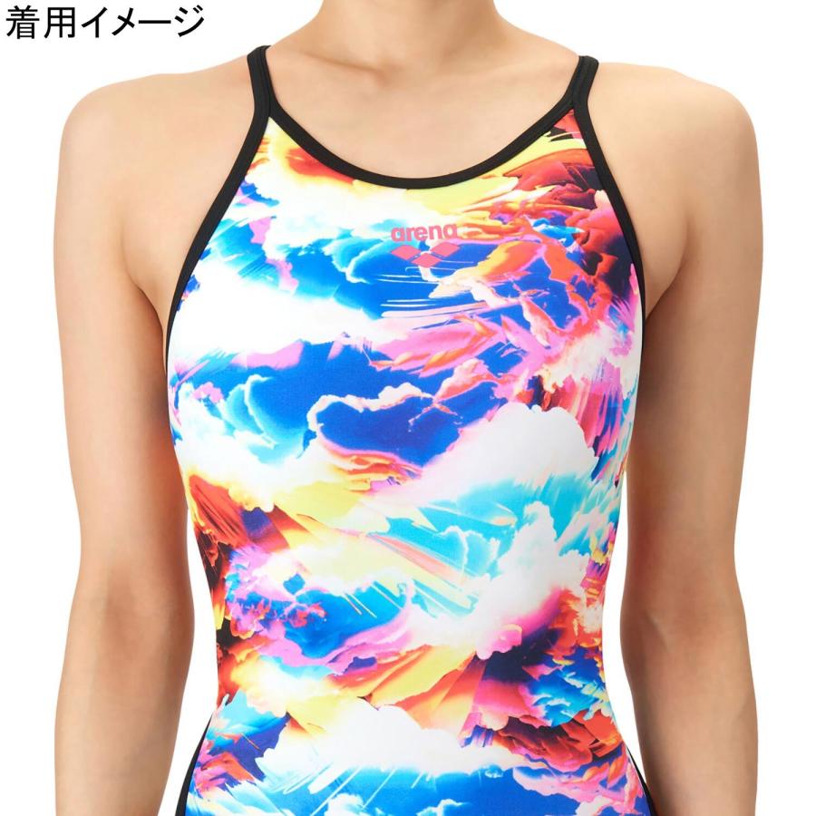 ★26年春夏新商品★ アリーナ arena トレーニングワンピース AS6SWM16L RDBK レッド×ブラック レディース 2026春夏モデル 水着 スイムウェア オープンバックの画像