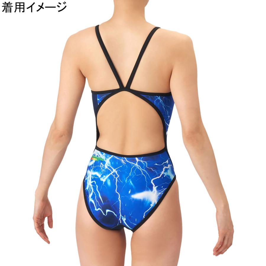 アリーナ arena トレーニングワンピース AS6SWM28L BLWH ブルー×ホワイト レディース 2026春夏モデル 水着 スイムウェア オープンバック 水泳 競泳 スイミングの画像