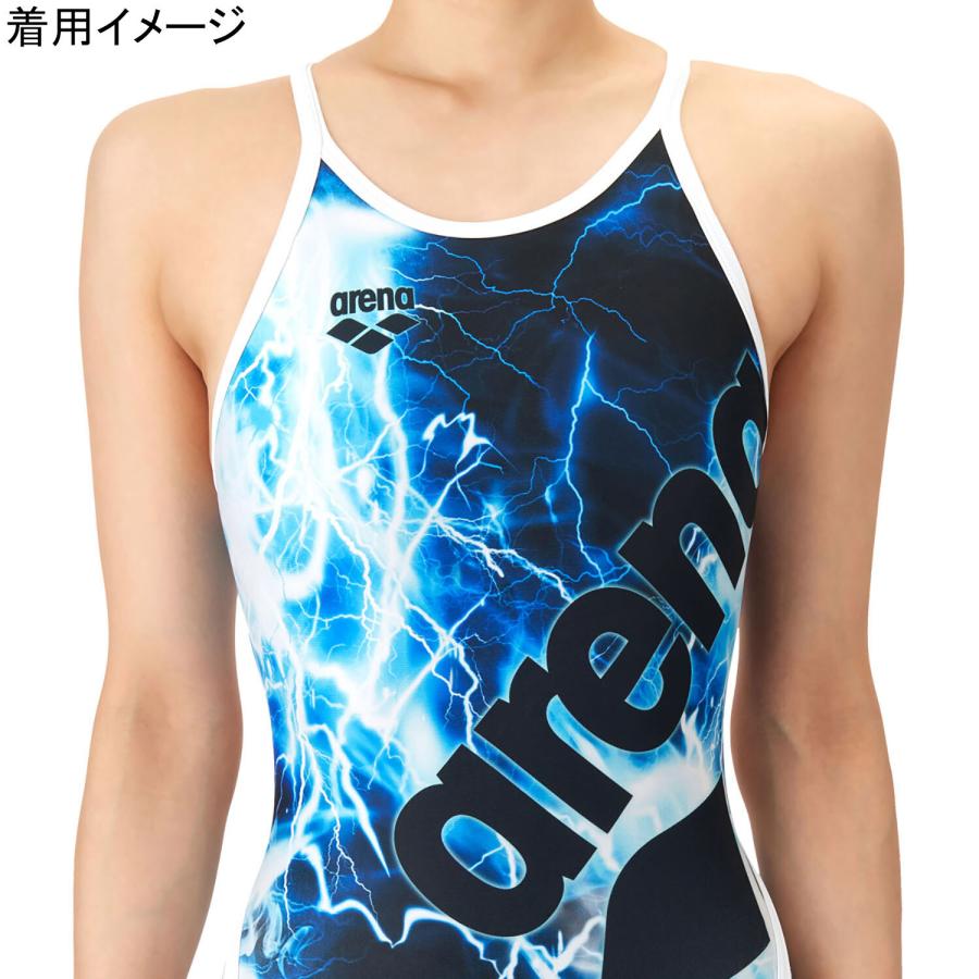 アリーナ arena トレーニングワンピース AS6SWM28L WHBL ホワイト×ブルー レディース 2026春夏モデル 水着 スイムウェア オープンバック 水泳 競泳 スイミングの画像