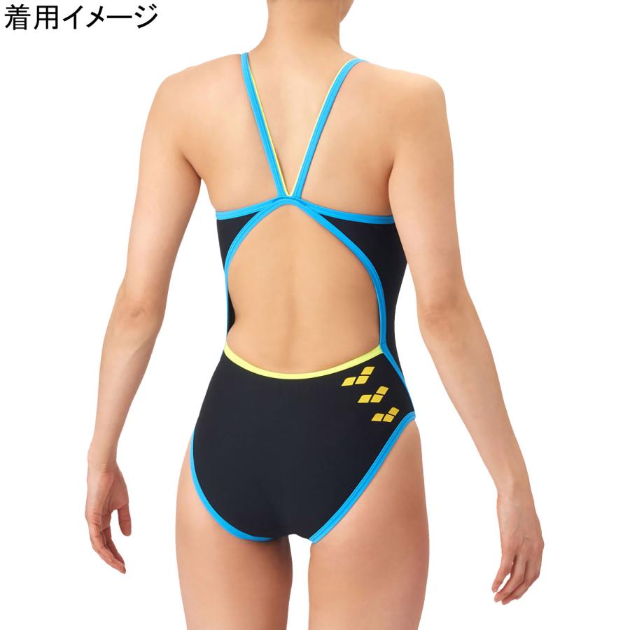 アリーナ arena トレーニングワンピース AS6SWM38L BKBL ブラック×ブルー レディース 2026春夏モデル 水着 スイムウェア オープンバック 水泳 競泳 スイミング_2