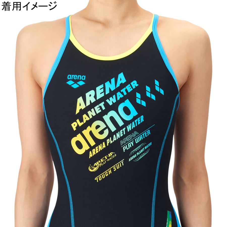 アリーナ arena トレーニングワンピース AS6SWM38L BKBL ブラック×ブルー レディース 2026春夏モデル 水着 スイムウェア オープンバック 水泳 競泳 スイミング_4