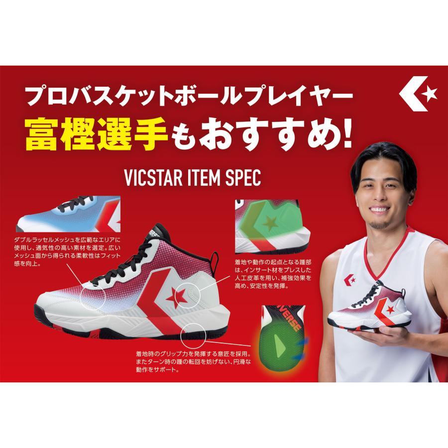 CONVERSE（コンバース） ヴィックスター MID 33500480 ホワイト/レッド