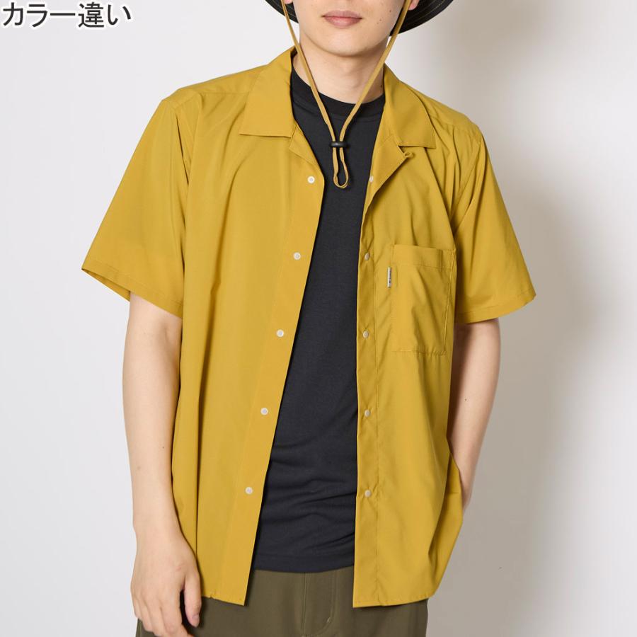 フォックスファイヤー Foxfire TSシェルシャツS/S 5212525 025 ブラック メンズ レディース 半袖 ポロシャツ アウター ウェア 軽量 通気性 速乾 ストレッチ