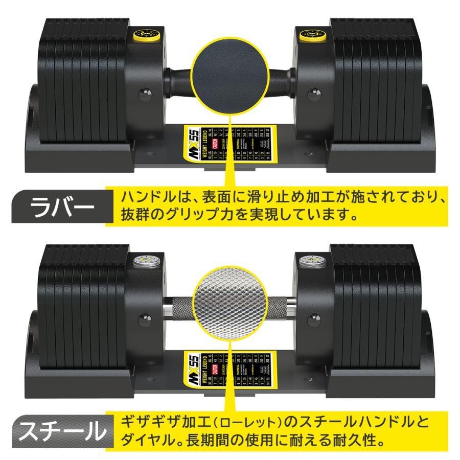 可変式ダンベル 25kg 2個セット 【4.9kg〜25.3kg 約2.27kg刻み 10段階