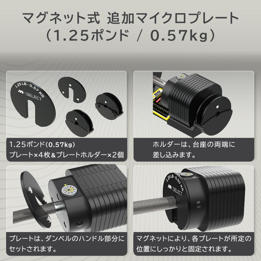 可変式ダンベル 25kg 2個set 【4.9kg〜25.3kg 約2.27kg刻み 10段階