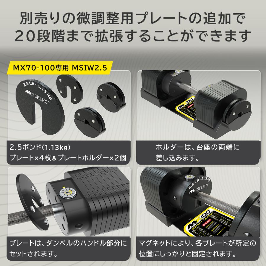 可変式ダンベル 32kg 2個セット 【5.9kg〜32.2kg 約5kg刻み 7段階