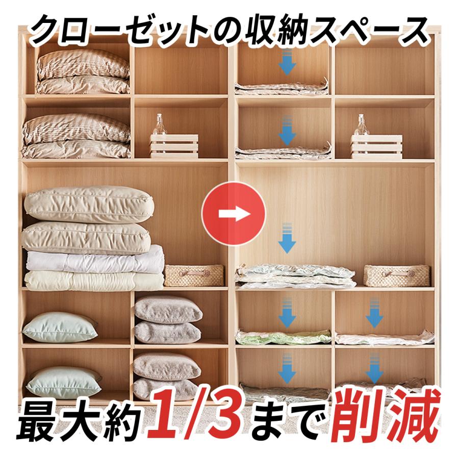 ★5%OFFクーポン 7/9-12★ 衣類 圧縮袋 10枚セット 電動エアポンプ対応 高密閉 ダニ防止 カビ防止 9層構造 高耐久 逆止弁バルブ 旅行 出張 パッキング 収納 | ブランド登録なし | 03