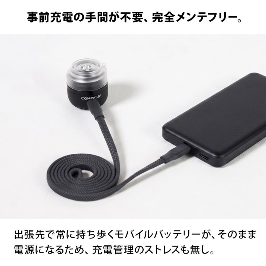COMPASS+ トラベルエアポンプ バッテリーレス USB Type-C 給電式 約4cm コンパクト 小さい 軽量 5種類のノズル ハイ ...