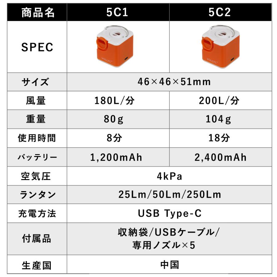 ボリック VOLLYC ナノポンプ5 オレンジ airftvyc 送料無料 エアポンプ