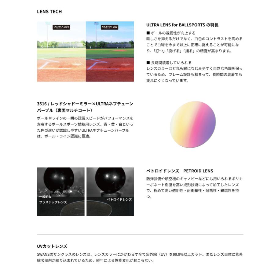スワンズ SWANS コントライム ウルトラレンズ ボールスポーツモデル CR-3516 MAW メンズ レディース サングラス スポーツ 野球 ゴルフ ゴルファー ランニング_8