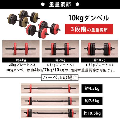 LEADING EDGE リーディングエッジ 2WAYアーミーダンベル 10kg×2 LEADING EDGE リーディングエッジ 2WAYアーミーダンベル 10kg×2