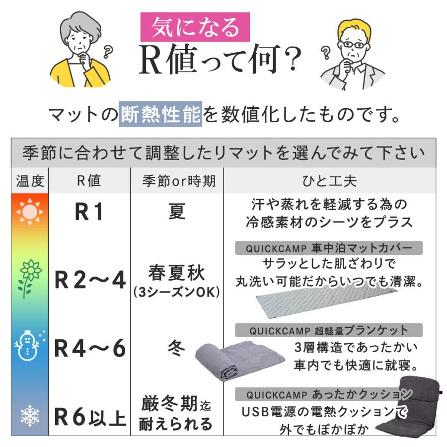 QUICKCAMP（クイックキャンプ） [180日保証] 車中泊マット 8cm厚