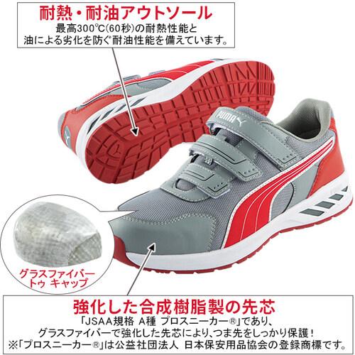 プーマ PUMA メンズ ジャパンアスレチック スプリント2.0 ローカット マジックテープ グレー 64.329.0 安全靴 作業靴 耐熱 耐油 軽量 セーフティシューズ｜esports｜03