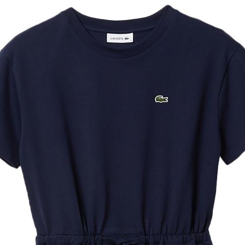 21新作 Lacoste ラコステ レディース コットンジャージクルーネックドレス ネイビー Ef1301l 423 最安値に挑戦 Greenzonwheelz Com