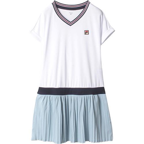 好評 フィラ Fila レディース テニス ワンピース サックス Vl2291 10 半袖 テニスウェア ゲームウェア 試合 完売 Www Muslimaidusa Org