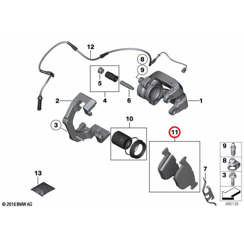 BMW E60 E61 525i 530i E63 630i リア リヤ ブレーキパッド ブレーキパット 34216763044 純正品