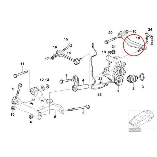 BMW E63 E64 630i 645ci 650i M6 E65 E66 735i 740i 745i 750i 760i リア リヤ アッパーアーム コントロールアーム 左右セット 純正OEM品の画像