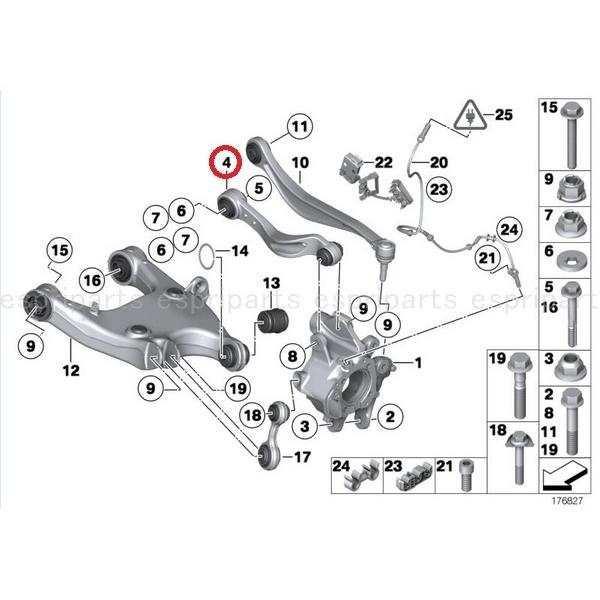 BMW F11 F07 523i 523d 528i 535i 550i リア リヤ コントロールアーム アッパーアーム 片側 左右共通 3332 6779 851 純正OEM品 新品 即納の画像