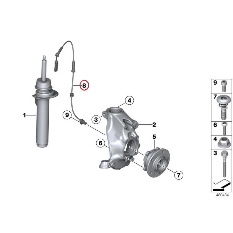 BMW F30 320ix フロント ABSセンサー スピードセンサー 34526869321 OEM品 6869321bBMW専門店