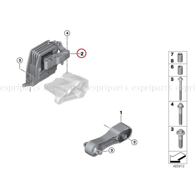 BMW BMW 2シリーズ F45 218d アクティブツアラー ディーゼル エンジンマウント 右上 22118835570 ...