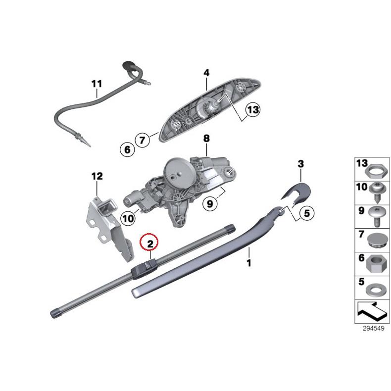 BMW F40 116i 118i 118d M135ix リア ワイパーブレード