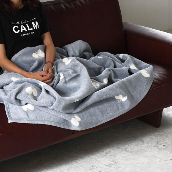 【正規取扱店】KLIPPAN シュニールコットン シングルブランケット CHOUCHO(SIZE:140cm×180cm ブルー) KP891435 23897 | KLIPPAN | 01