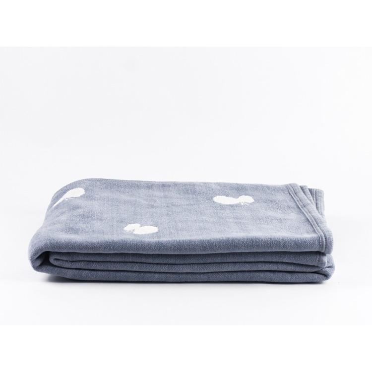 【正規取扱店】KLIPPAN シュニールコットン シングルブランケット CHOUCHO(SIZE:140cm×180cm ブルー) KP891435 23897 | KLIPPAN | 02