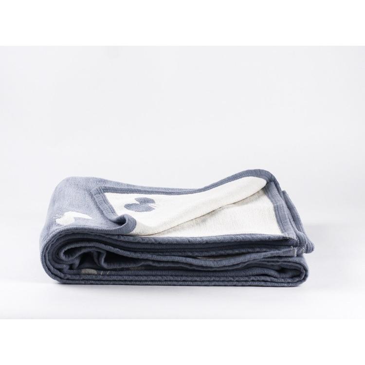 【正規取扱店】KLIPPAN シュニールコットン シングルブランケット CHOUCHO(SIZE:140cm×180cm ブルー) KP891435 23897 | KLIPPAN | 03