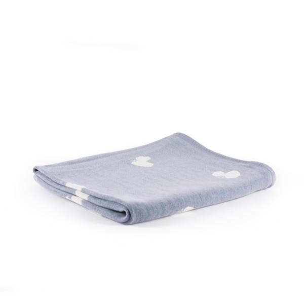 KLIPPAN クリッパン シュニールコットンハーフブランケットCHOUCHO (SIZE:90cm×140cm/ブルー/ホワイト) KP891436 29686