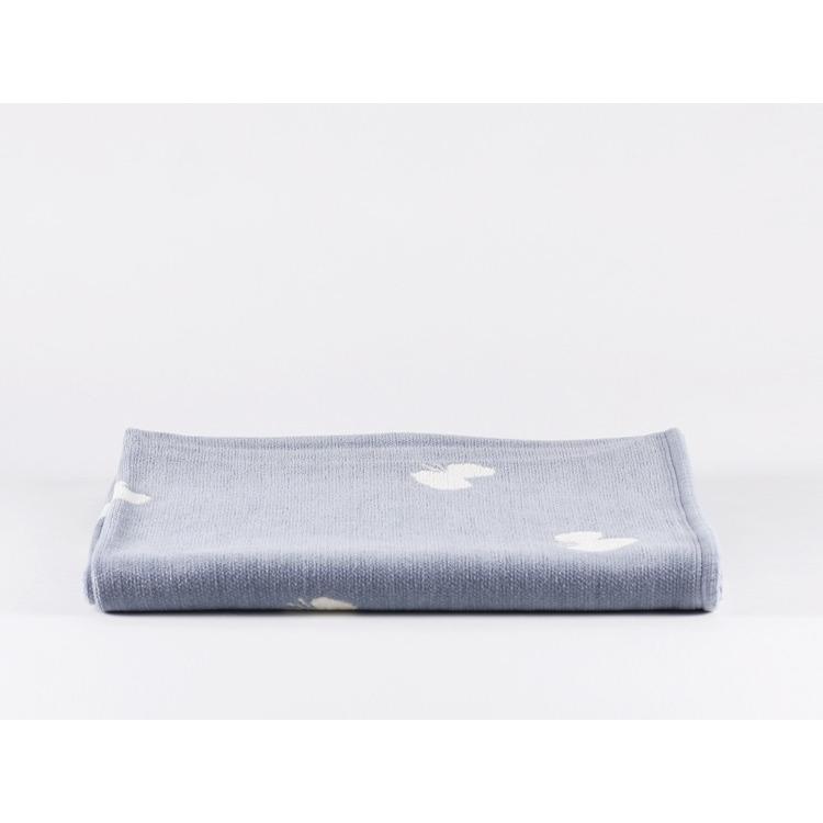 【正規取扱店】KLIPPAN シュニールコットン ハーフブランケットCHOUCHO (SIZE:90cm×140cm/ブルー/ホワイト) KP891436 34242 | KLIPPAN | 02
